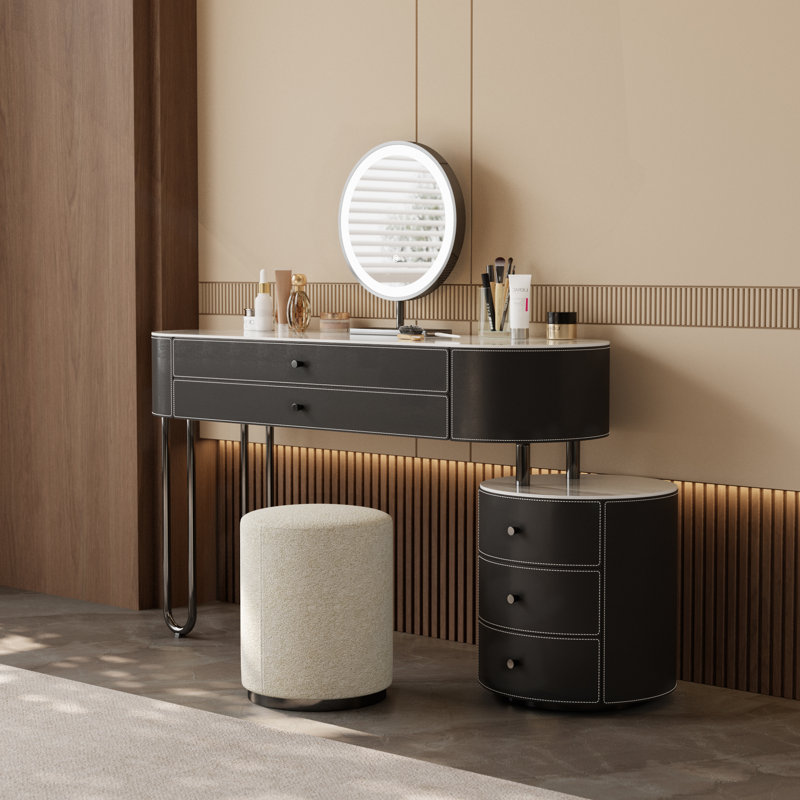 Coiffeuses, Gris / noir / blanc Calacatta