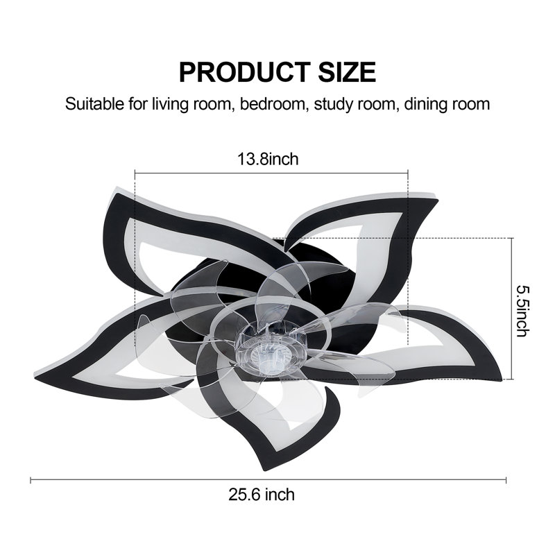 Modern 7-Blade Ceiling Fan With 5 Lights – Remote Control, 6-Speed Reversible Blades, Dimmable & Timer Function