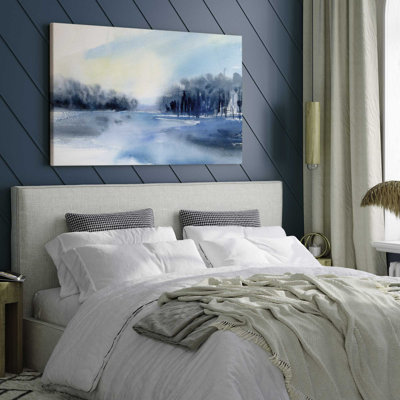 Imprimé brume d'hiver sur le lac