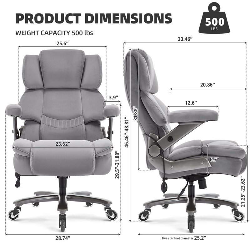 Fauteuil de bureau ergonomique Wayfair Nagib, Gris