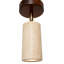 Lustre en bois élégant avec capuchon en travertin, finition beige et noyer, 8,7 po x 8,3 po x 8,3 po | Douille GU10 maximale de 10 W, hauteur totale de 21,0 cm | Éclairage élégant pour décoration intérieure moderne, indice de protection IP20, ampoule non incluse-167189471