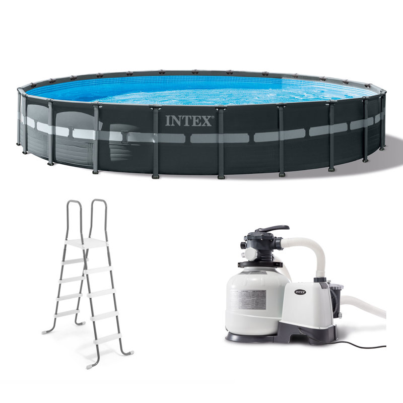 Steel Round Frame Set Pool 52'' H x 288'' W x 288'' L , with Pump Included
