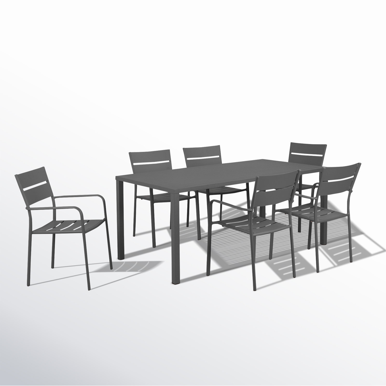 Ottie 71" Patio Dining Set, Gray