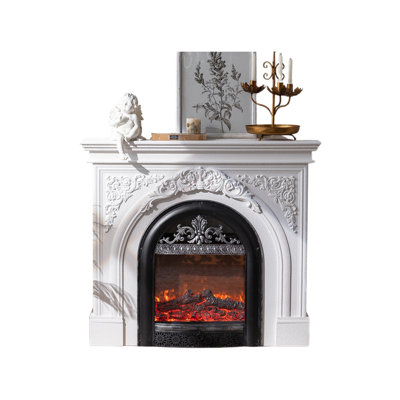 Solid Wood Freestanding Fireplace