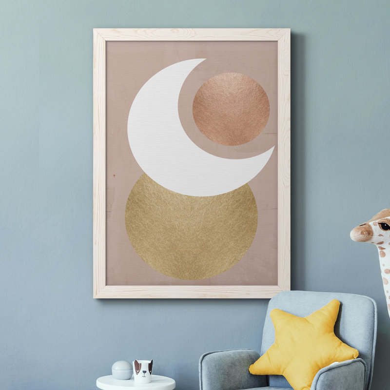 Lunar Mystic - Peinture sur toile encadrée, H 44 po x l 31 po x P 1 po, Cadre blanc