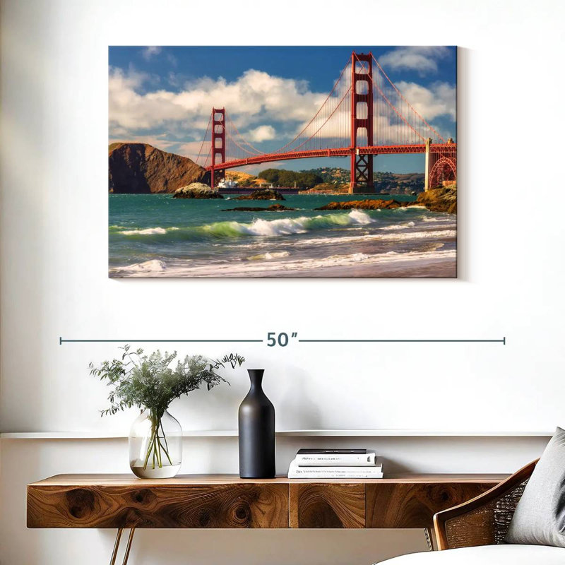 Lilie vagues au-dessous du pont Golden Gate, H 26 po x l 39 po