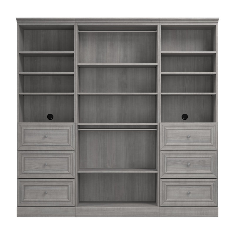 Oneybrook 85'' Closet System, Platinum Gray