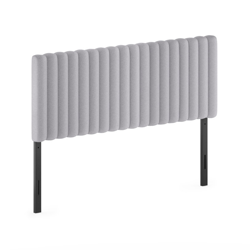 Tête de lit tapissier à panneau Karp, gris, Grand