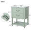 Meuble-lavabo rétro avec lavabo en céramique, armoire en bois massif pour salle de bain élégante