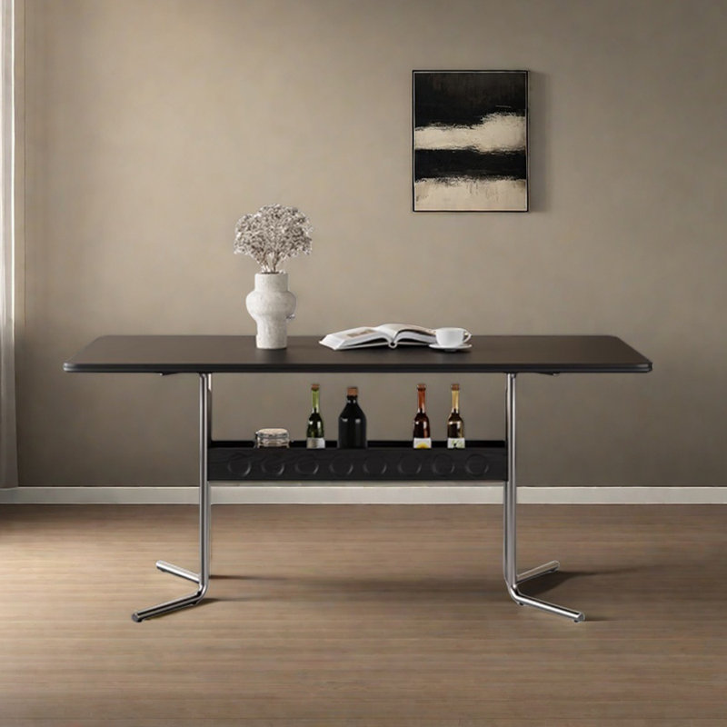 Modern Practical Storable Black Rock Slab Table, 29.52"H x 70.86"L x 31.49"W