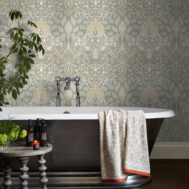 Papier peint William Morris Dove & Rose Midsummer, Vert clair