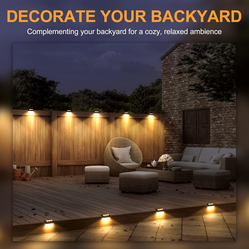 Stainless Steel Solar Powered Step Light Pack, Warm White, Brown