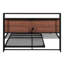 Structure de lit pleine grandeur en métal noir avec couchette, entrées et support à lattes. Aucun sommier tapissier requis pour la décoration intérieure de chambre à coucher moderne-1356549520-1356549521