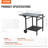 Outdoor Grill Dining Cart With Double-Shelf, BBQ Movable Food Prep Table, Multifunctional Foldable Iron Table Top, Portable Modular Carts For Pizza Oven, Worktable With 2 Wheels, Carry Handle