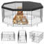 Parc pour animaux de compagnie réglable avec 8 panneaux, piquets de sol et barrière pour activités de plein air pour animaux de compagnie moyens
