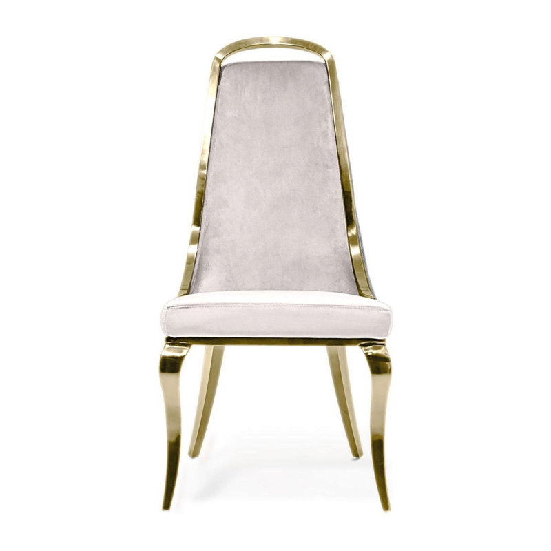 Fauteuil d'appoint en velours, Beige, Doré