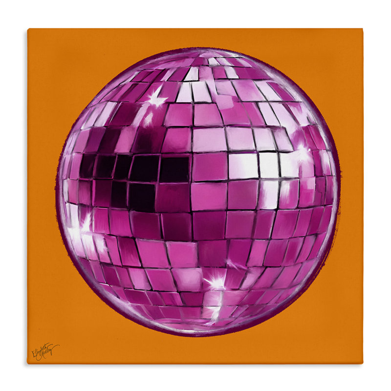 «Disco Ball on Orange», art mural par Elizabeth Medley, H 17 po x l 17 po