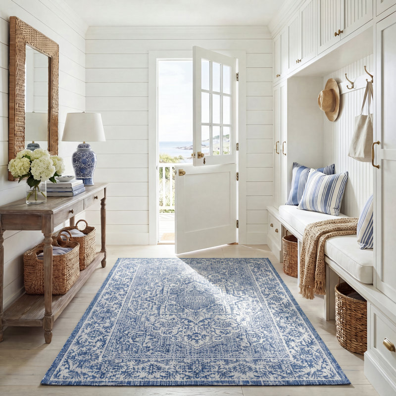 Sidrah Performance Oriental Indoor/Outdoor Area Rug, Rectangle 5'3" x 7'7"