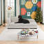 Canapé surdimensionné pour chiens de taille moyenne / grande - dossier moderne à vagues irrégulières, accoudoir simple, tissu en lin respirant de qualité supérieure, coussin moelleux et pieds en plastique bas-1219457367