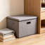 Grands bacs de rangement pliables avec couvercles, paquet de 3 boîtes de rangement pliables en mélange de coton avec couvercles