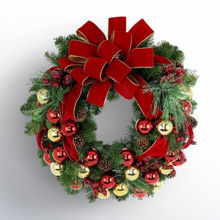 Gold Cones Christmas Wreath