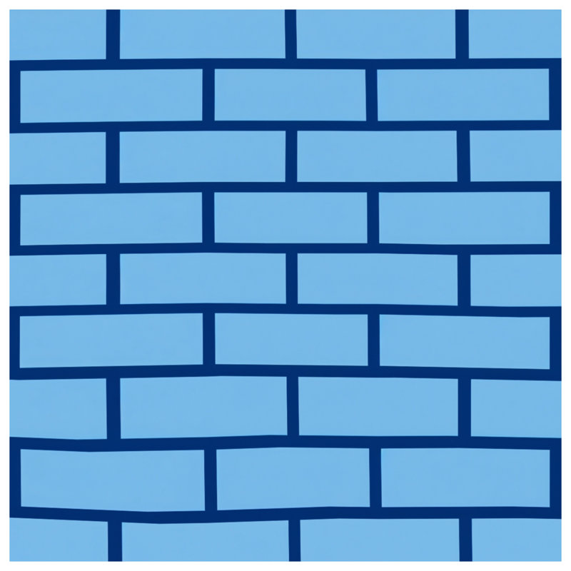 Housses de couette murales en brique bleue, King