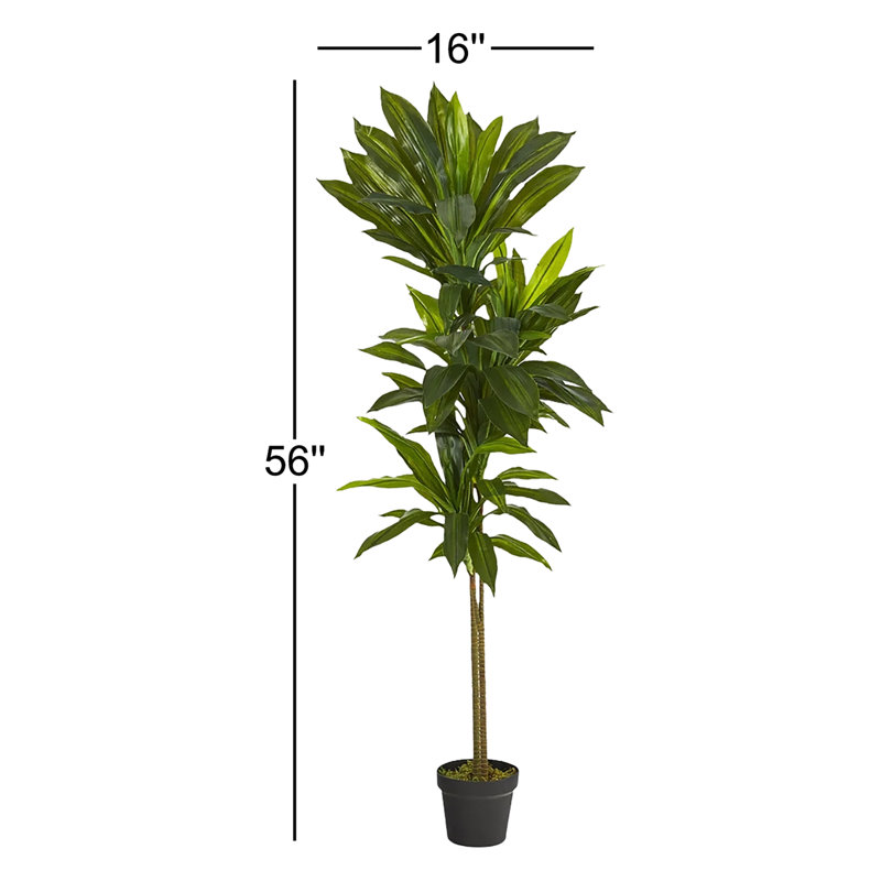 Plante artificielle en pot, H 56 po x l 16 po x P 16 po