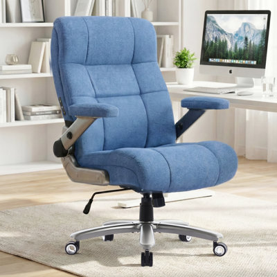 Big and Tall Office Chair Massage, Heavy Duty Extra Wide Seat Desk Chair with 3D Kneading Massage & Heat, Ergonomic Executive Chair with Thick Spring Cushion