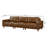 112'' Wide Faux Leather Square Arm Sofa-786131457