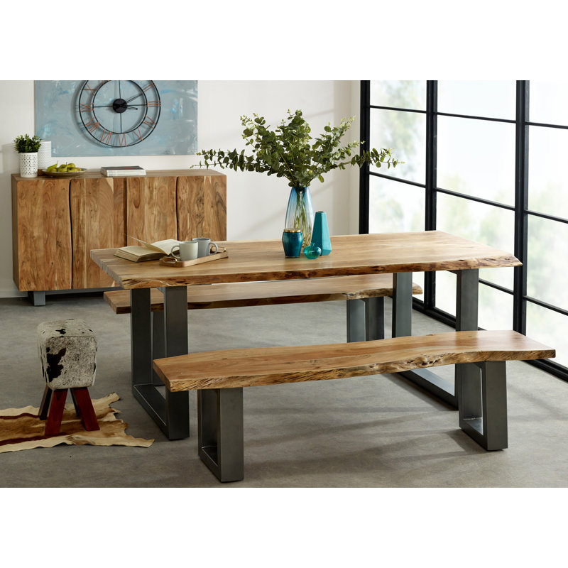 Benito Acacia Solid Wood Top Dining Table, H76 x L200 x W100cm