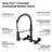 Solid Brass Wall Mount Kitchen Faucet, Wall Mounted Faucet 8 Inches Center Kitchen Sink Faucet with Sprayer-73223097