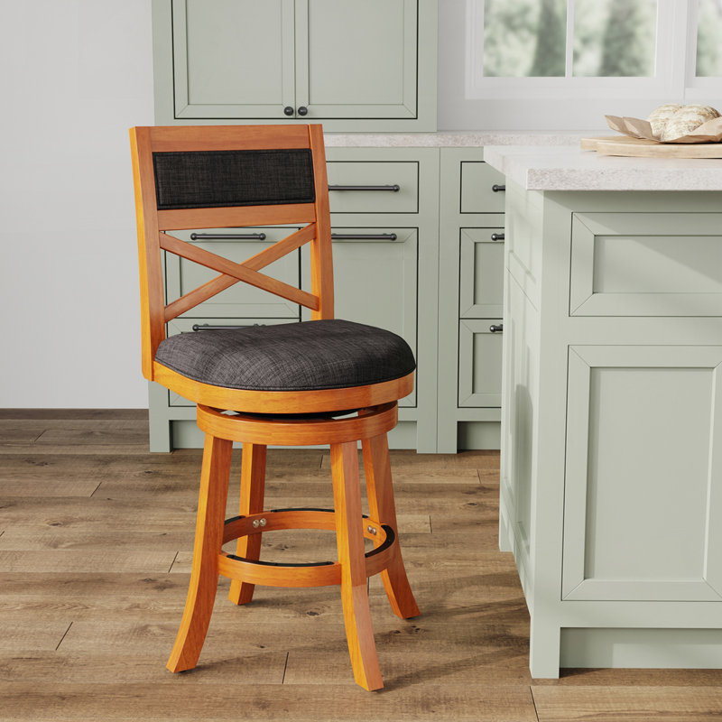 Tabouret pivotant à hauteur de comptoir, Gris, Naturel