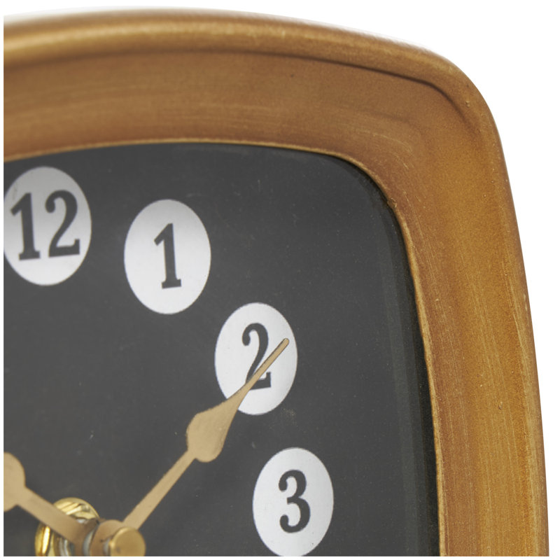 Quartz movement / Crystal Tabletop Clock in Gold