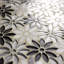 Tuscany 12 in. x 12 in. Glass & Stone Handmade Flower Mosaic Decorative Kitchen & Bathroom Wall Tile