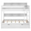 Lit superposé avec lit gigogne et tablettes de rangement, lits superposés en bois avec échelle-385877086-385877087