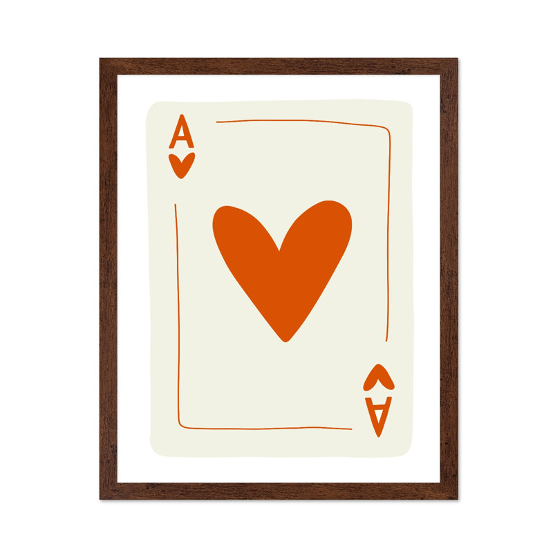 As de cœur, Poster, 18"H x 24"W, Brown Framed