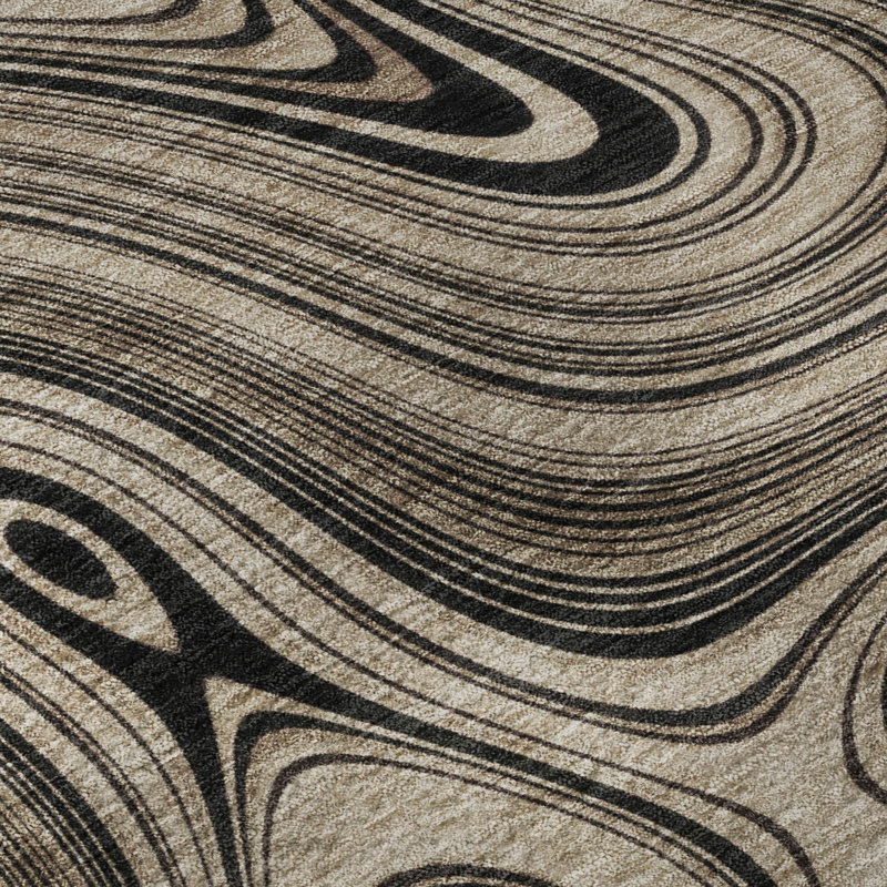 Premium Machine Washable Mayfield AMF2097 Geometric Rug, 2'3" x 7'6" Runner, Beige