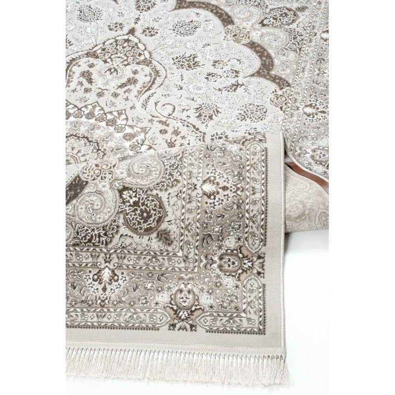 Oriental Area Rug, Beige, Rectangle 120 x 170 cm