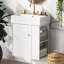 Armoire de salle de bain avec lavabo en céramique 21,6 pouces - Rangement à droite, moderne, meuble-lavabo flottant, style moderne pour les petites salles de bain-1056732757