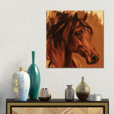 Equine Head Arab Chestnut (study 27) by Zil Hoque - Gallery-Wrapped Canvas Giclée on Canvas