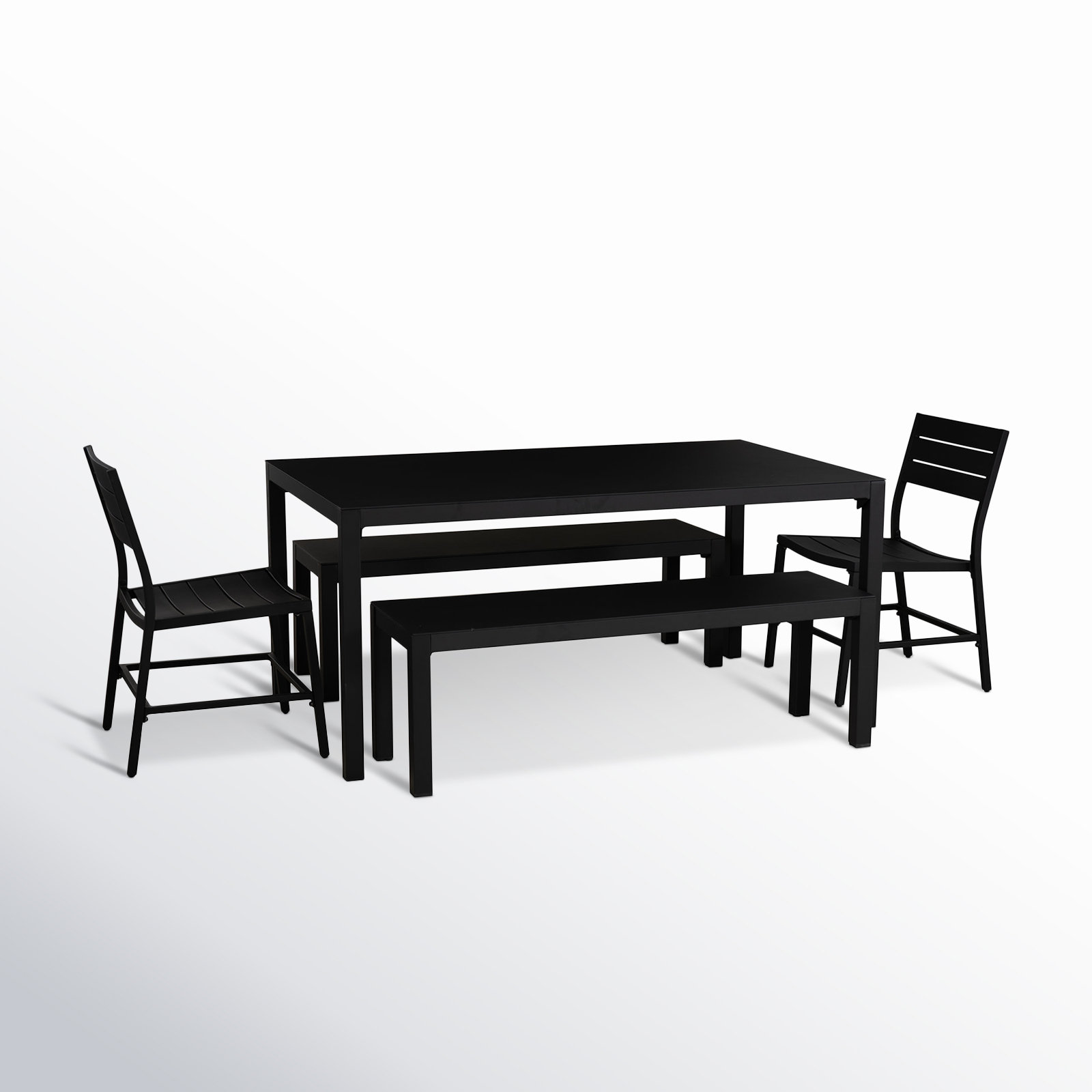 Armando 38" Patio Dining Set, Black