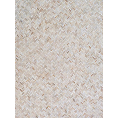 Mosaic Leather Cowhide Chevron Indoor Rug
