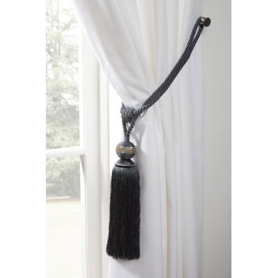 Galaxy Tieback Graphite Polyester 60cm Curtain Holdback/Tieback