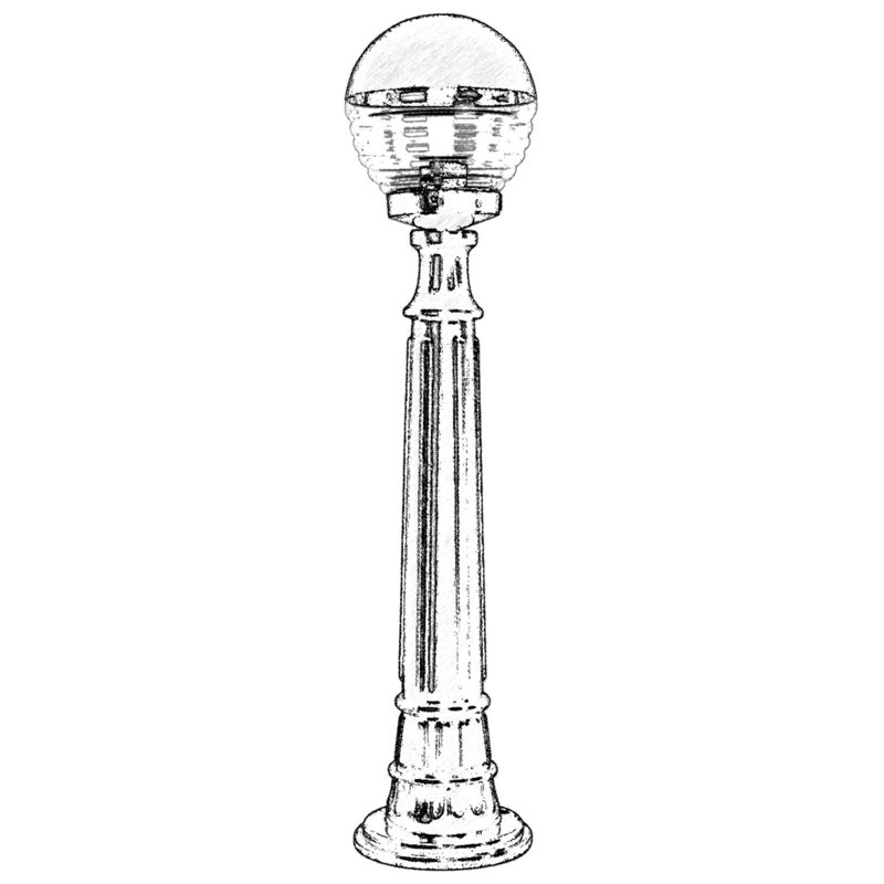 Lampadaire noir câblé 1 lumière H 35 po (double)