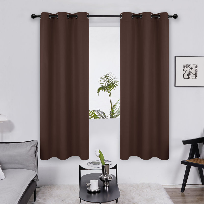 Frome Room Darkening Curtain Pair, 38" W x 72" L, Chocolate