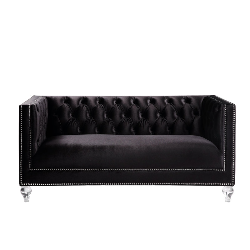 Causeuse Gooden, Velours noir