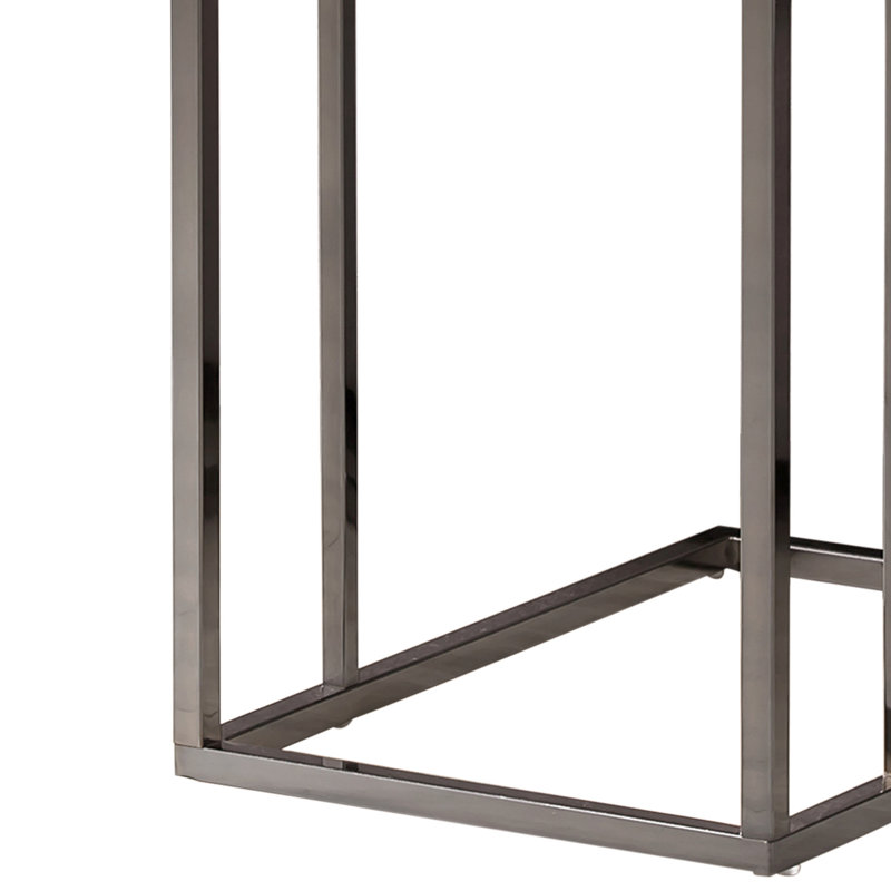 Table à collation industrielle avec finition patinée - thème gris et noir extensible dans un style rustique
