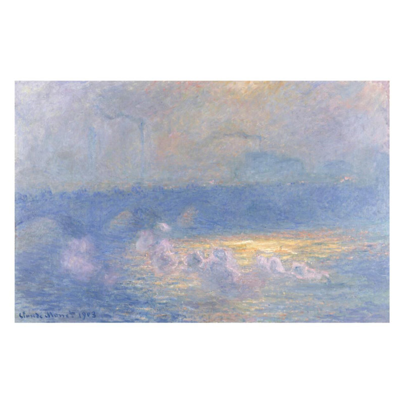 Waterloo Bridge Sunlight Effect with Smoke by Claude Monet - Giclee Print, 22" H x 28" W