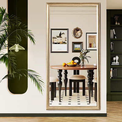 Miroir pleine grandeur avec cadre en bois artificiel, miroir élégant pour la chambre à coucher