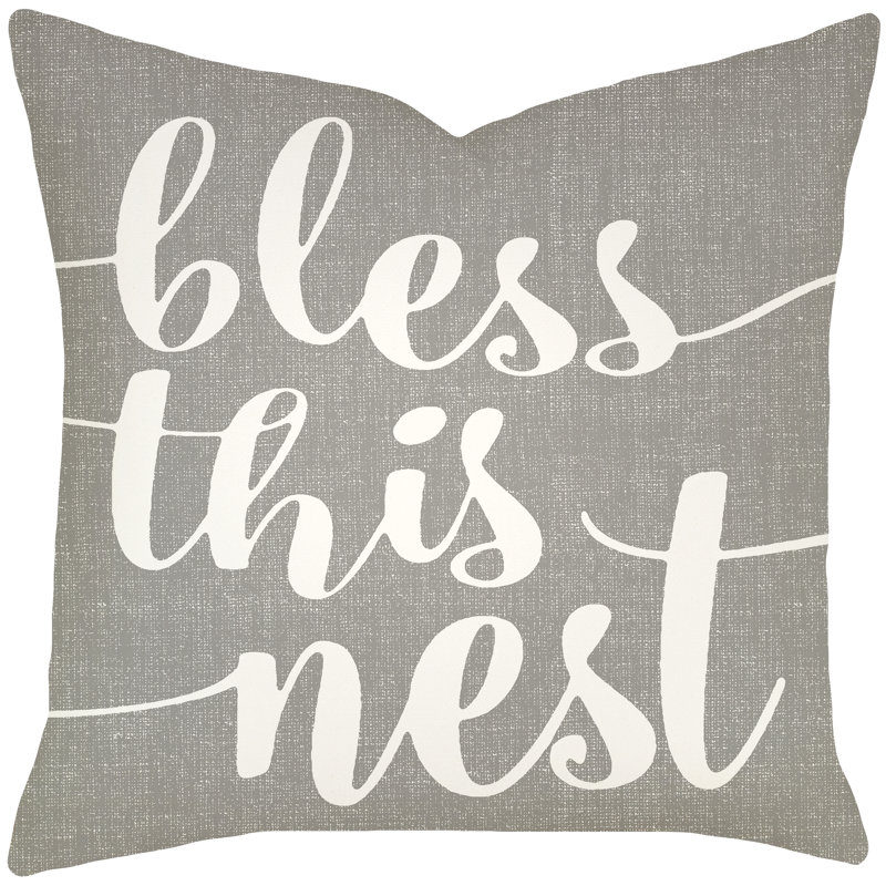 Cotton Throw Pillow, 20" H x 20" W x 8" D, Smoke